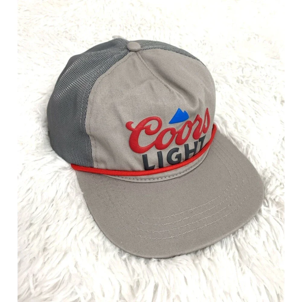 Coors Light Hat Baseball Cap Snapback Gray One Size Rope NWOT Outdoor Travel